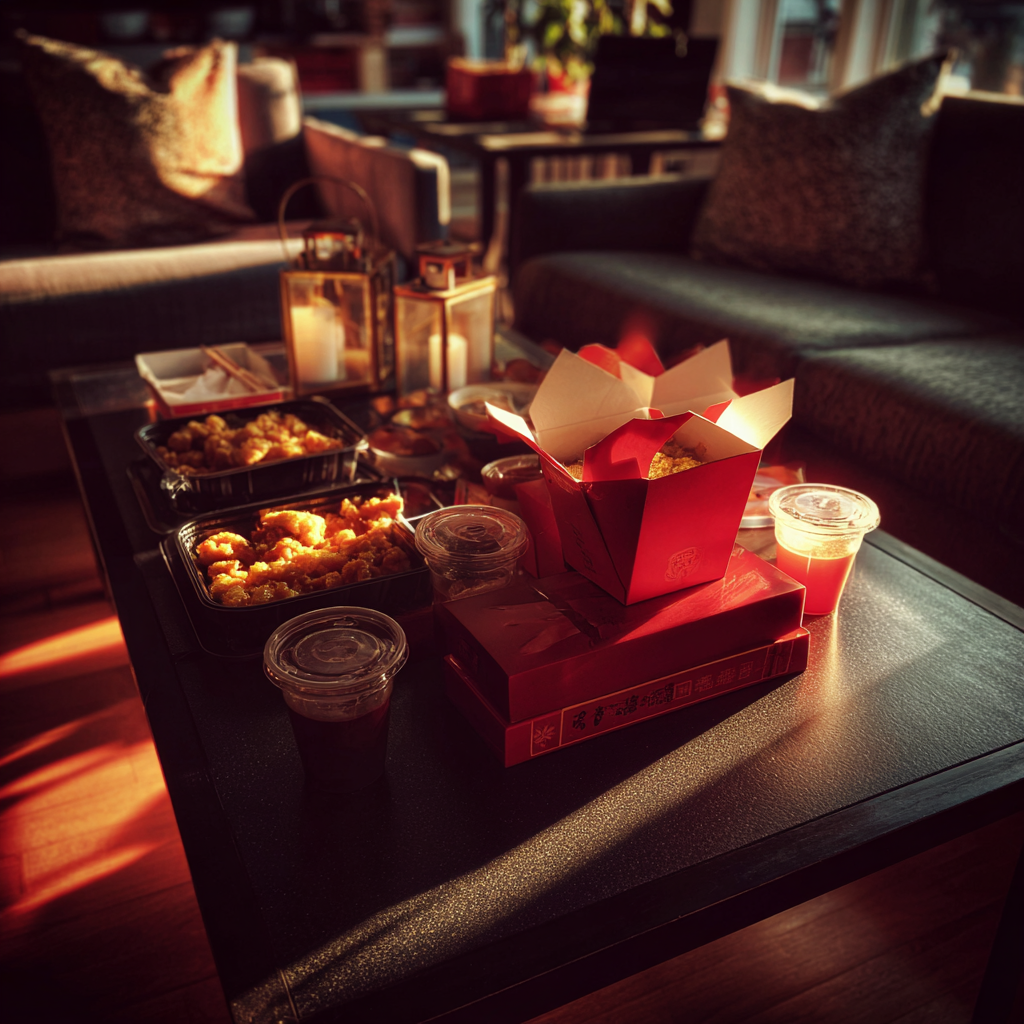Food on a coffee table | Source: no source