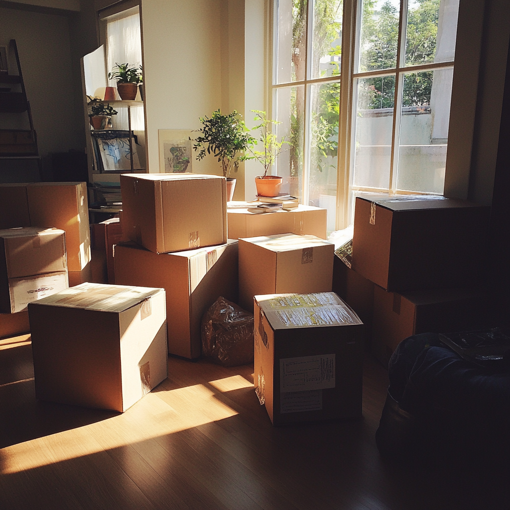 Packed boxes in an apartment | Source: no source