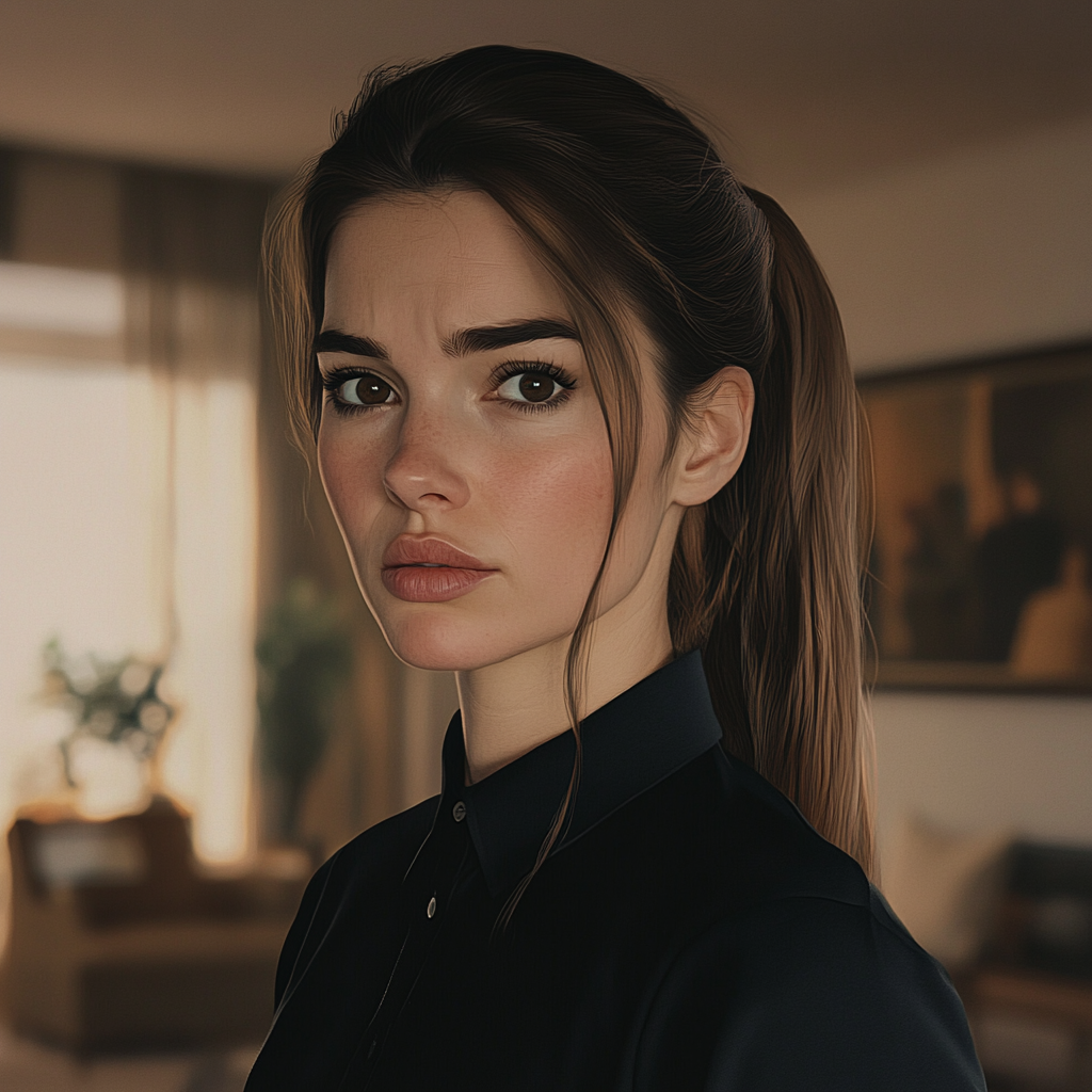 A woman looking straight ahead | Source: no source
