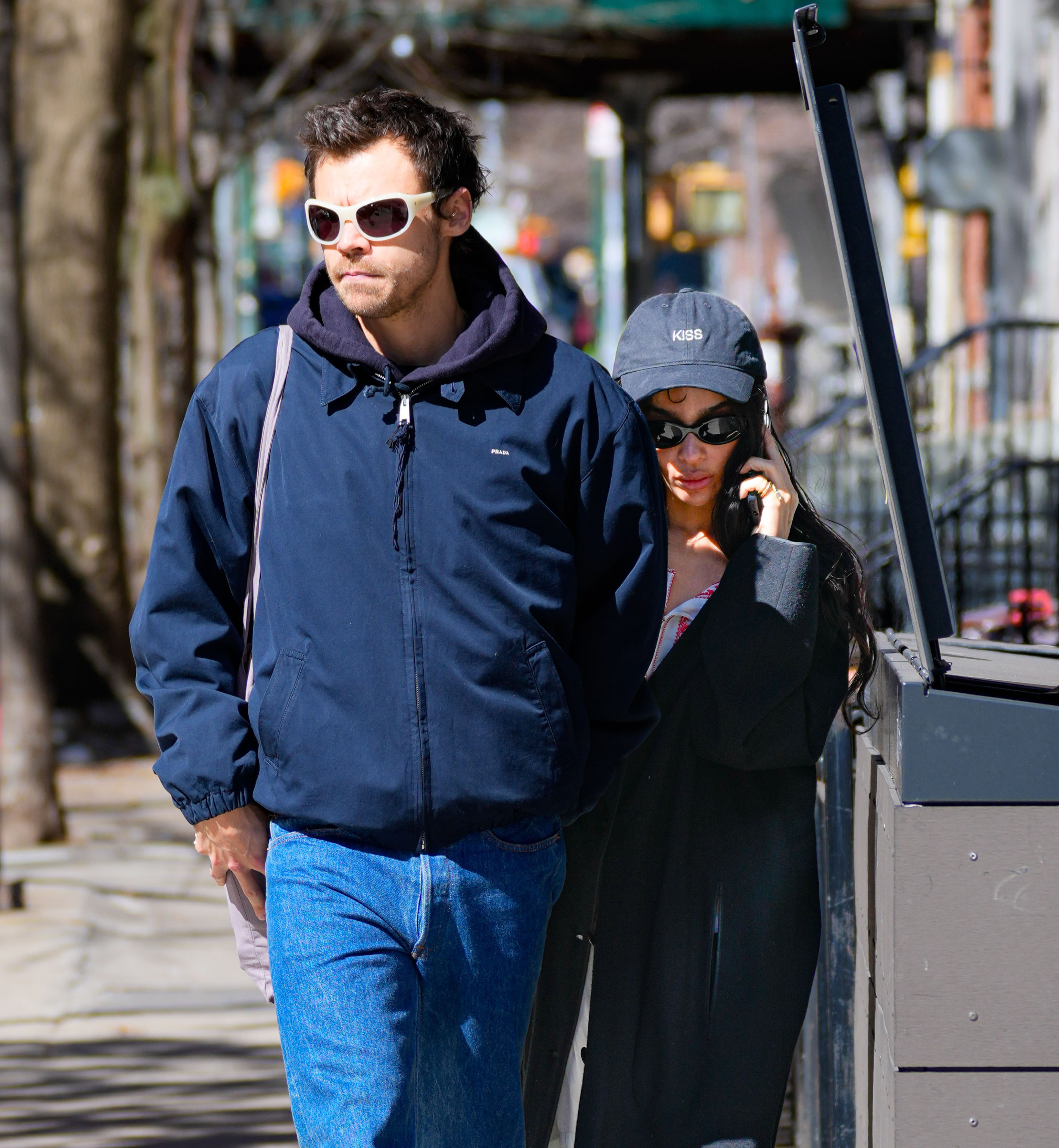 Harry Styles and Zoe Kravitz are seen on March 09, 2026 in New York City. | Source: Getty Images