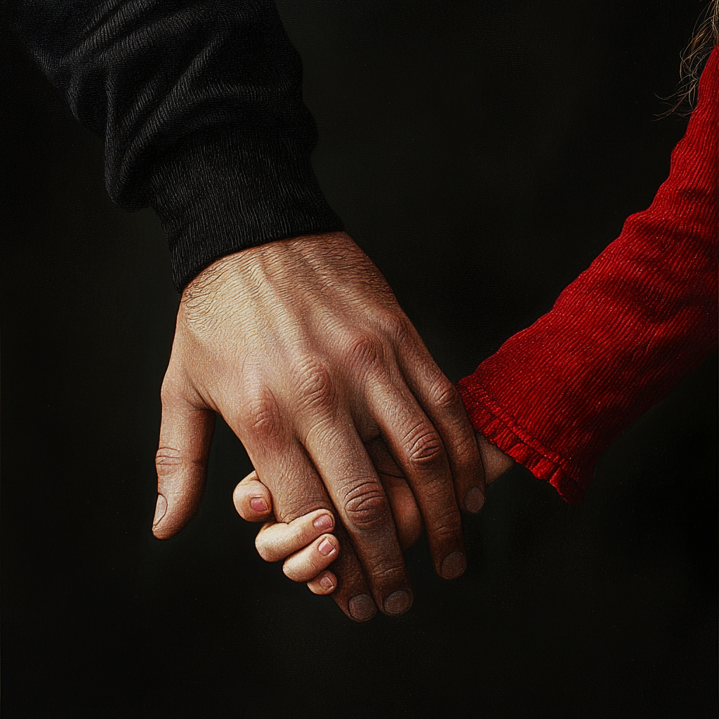 A man holding a little girl's hand | Source: no source