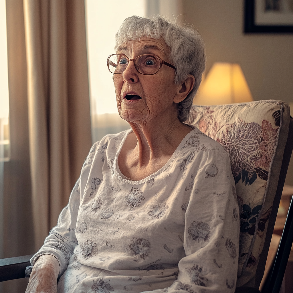 A surprised elderly woman | Source: no source