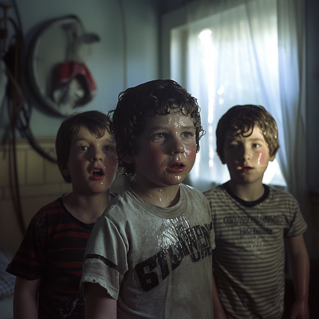 Drenched children | Source: No source