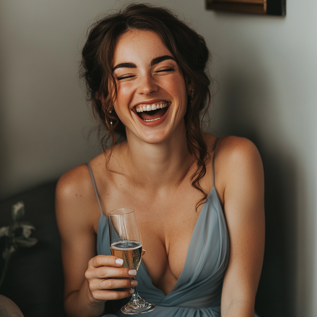A laughing bridesmaid | Source:  no source