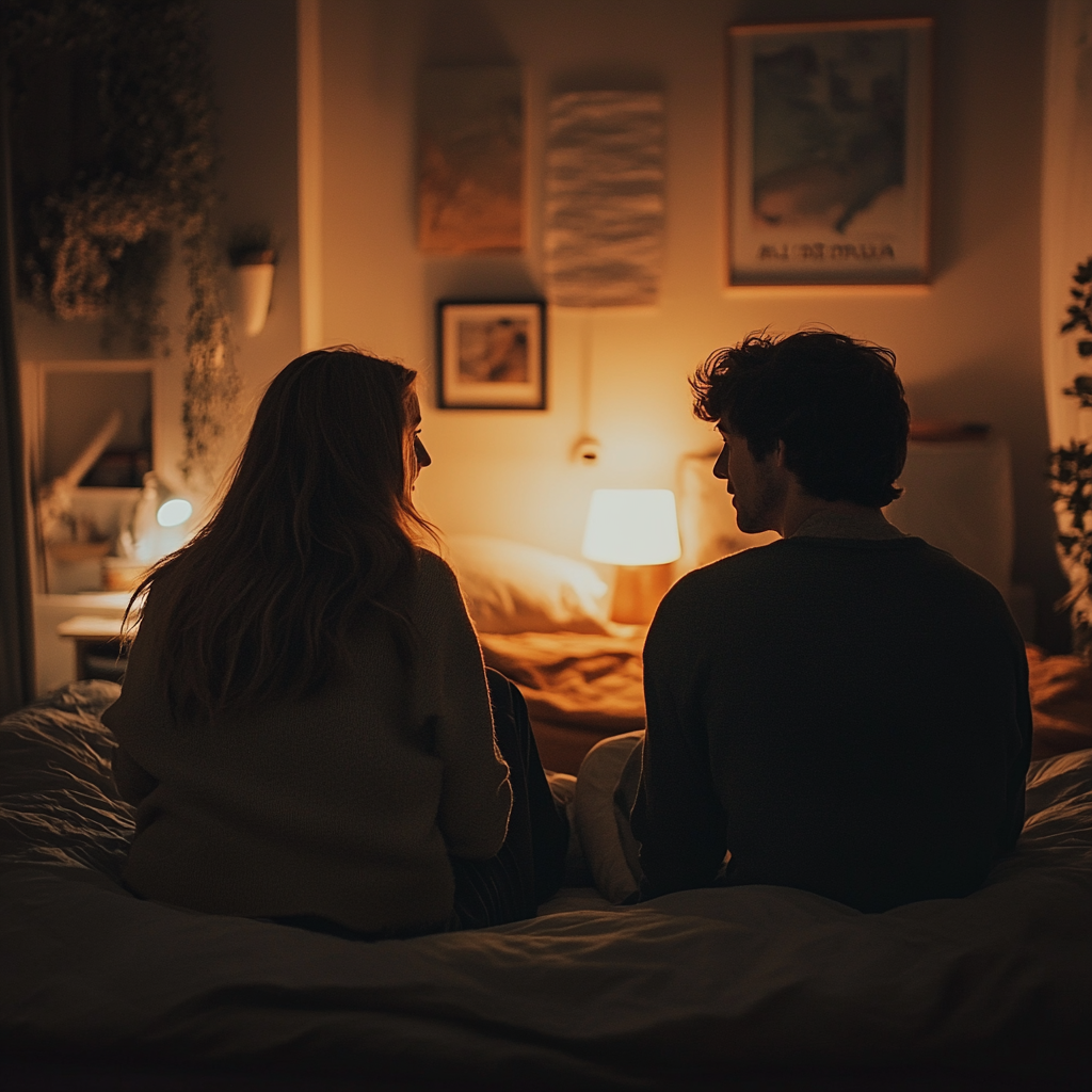 Couple having a talk in their bedroom | Source: No source