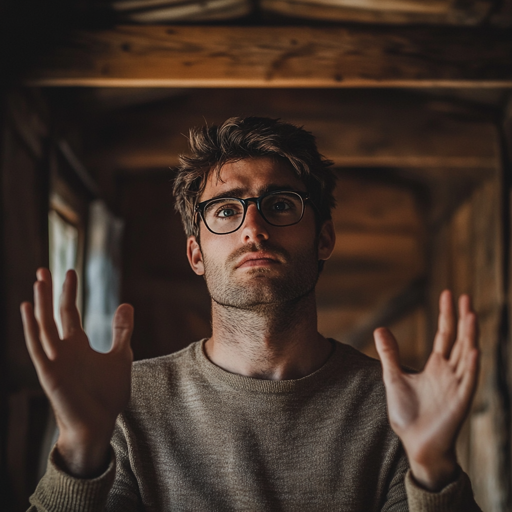 A man standing in a cabin | Source: No source