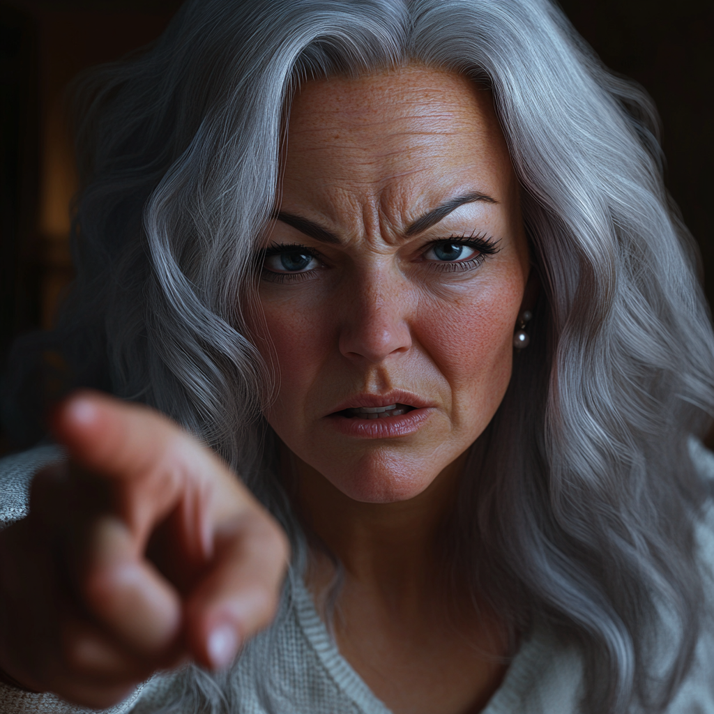 An angry woman pointing her finger at someone | Source: no source