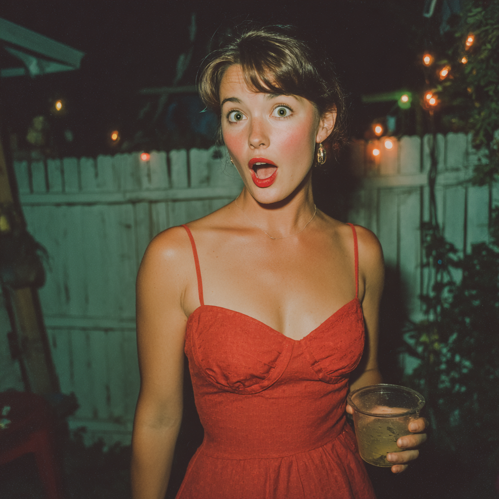 A shocked woman holding a drink | Source: no source