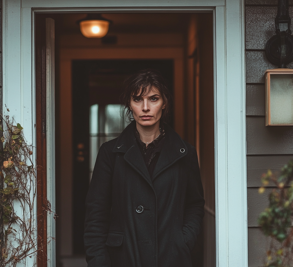 Disappointed woman walking out of her home | Source: no source