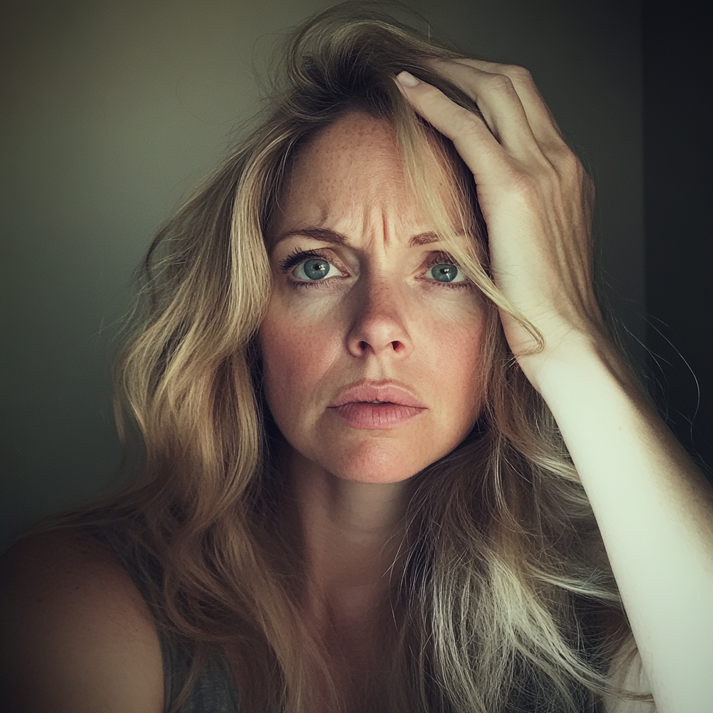 A woman holding her head | Source: no source