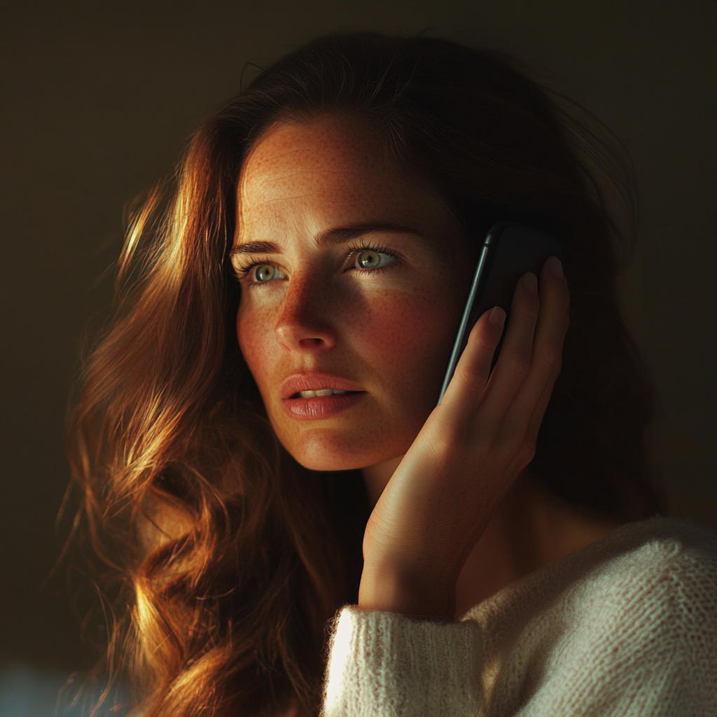 A sad woman talking on the phone | Source: No source