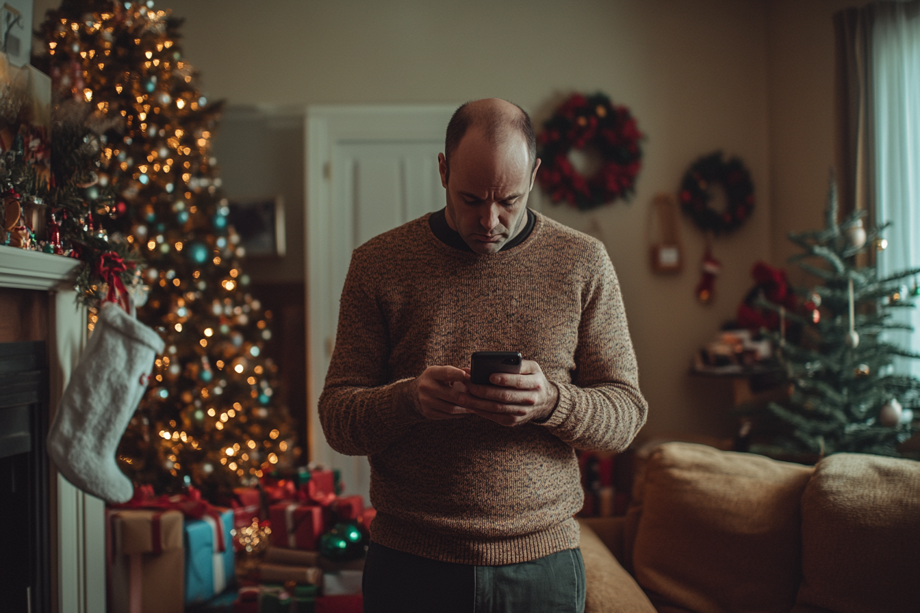 A man looking at his phone, worried | Source: no source