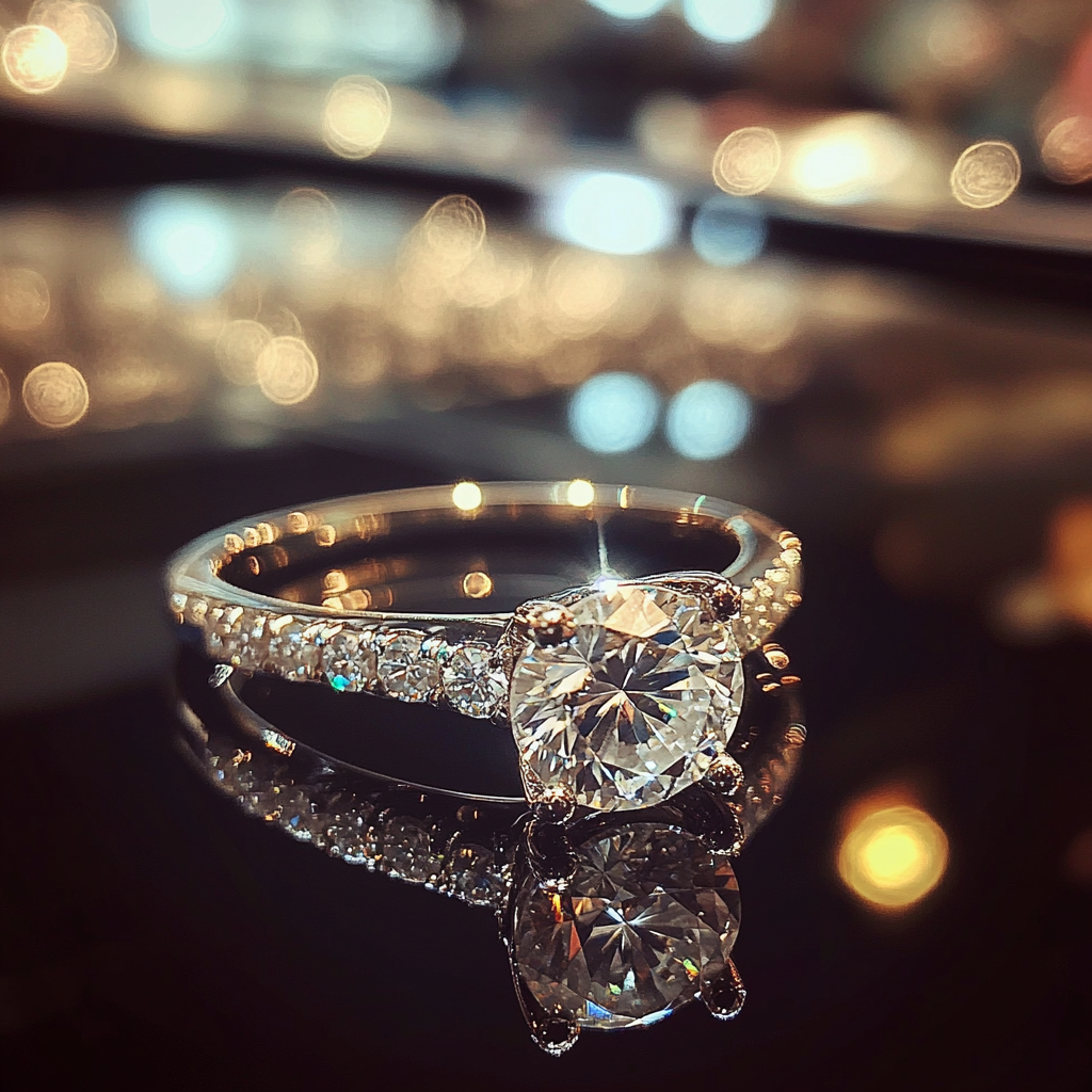 An engagement ring in a pawn shop | Source: no source