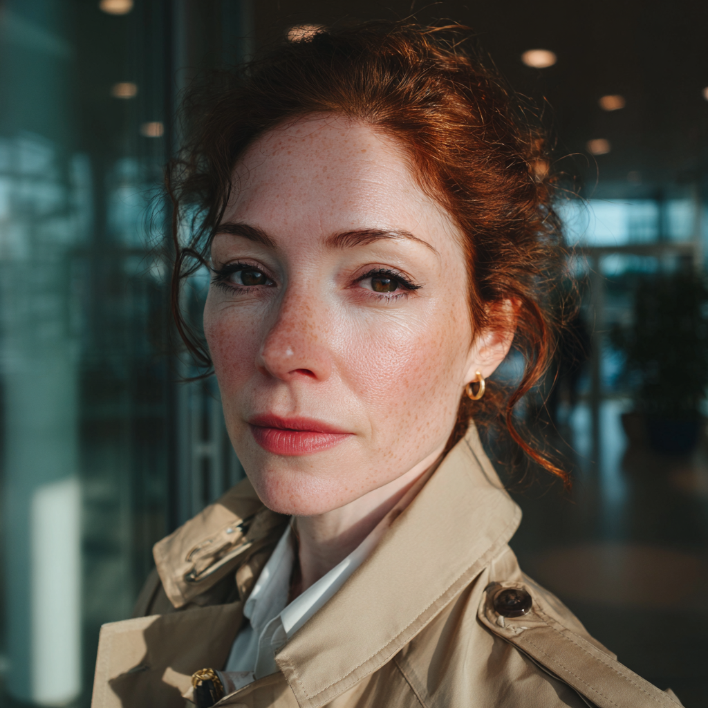 A determined woman standing in an office reception | Source: no source