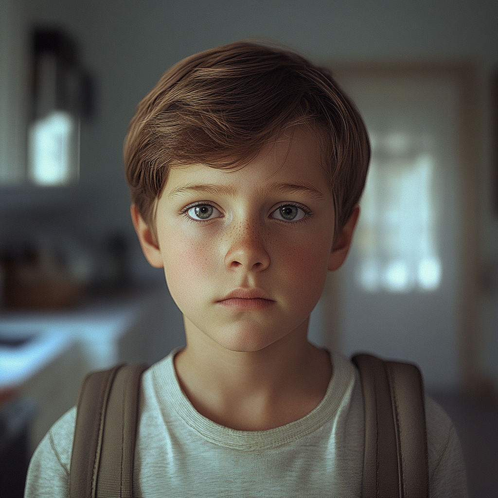 A boy with his backpack | Source: no source