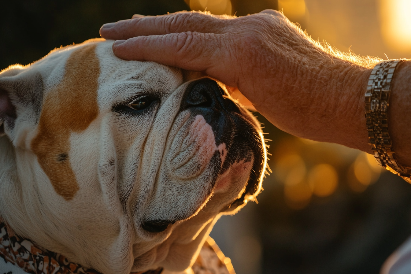 An older man and his Bulldog | Source: no source