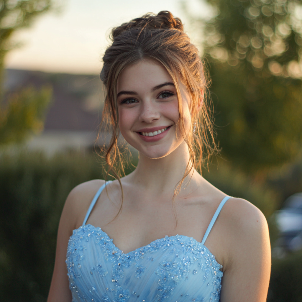 A smiling teenager dressed for prom | Source: No source