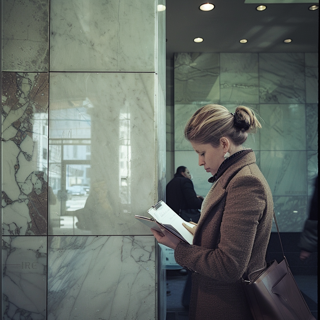 A woman holding a notebook | Source: No source