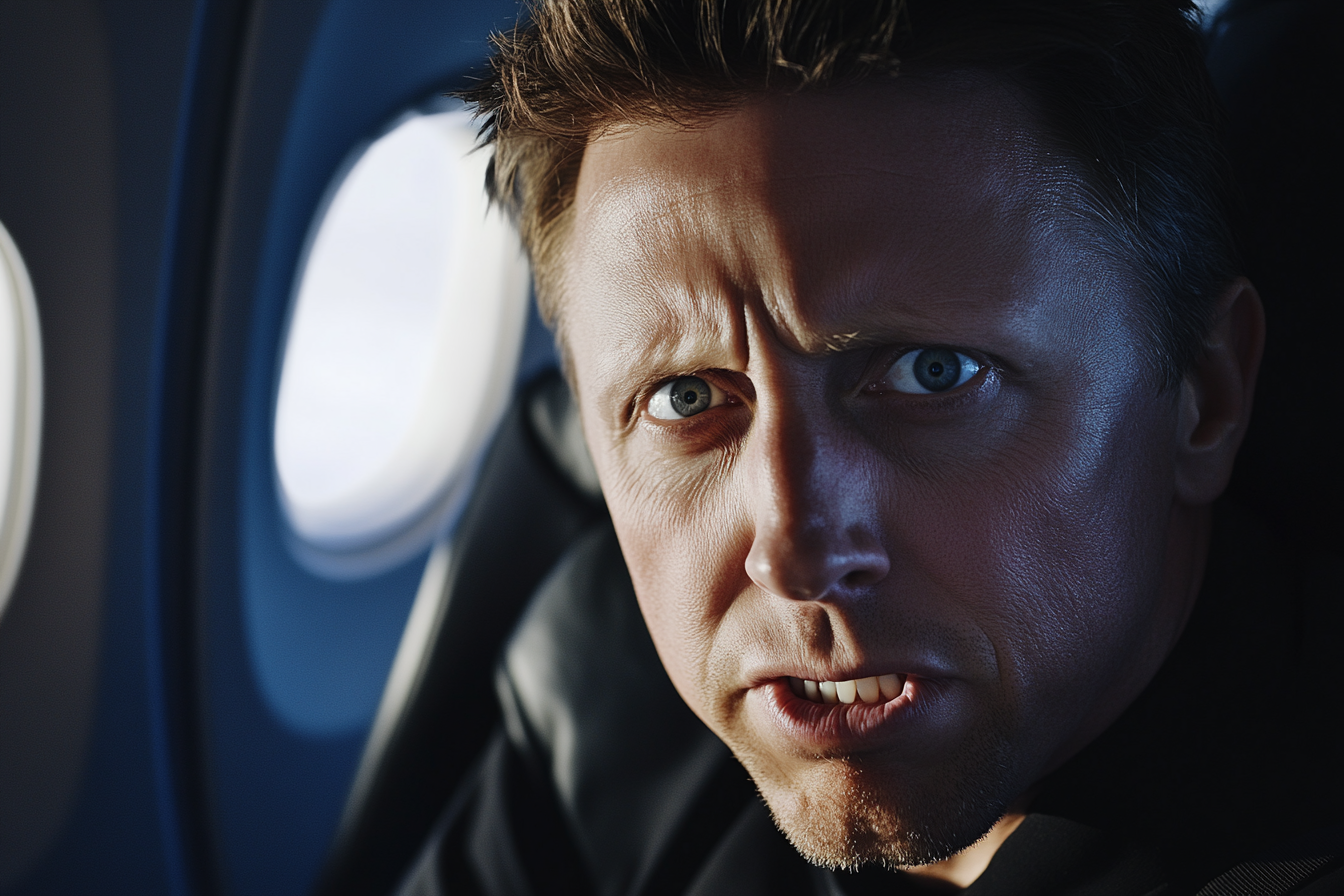 A man in an airplane | Source: No source