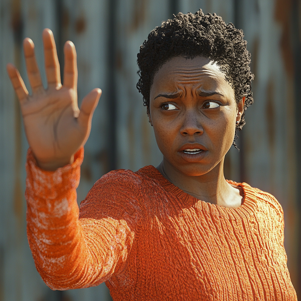 A woman waving her hand | Source: No source