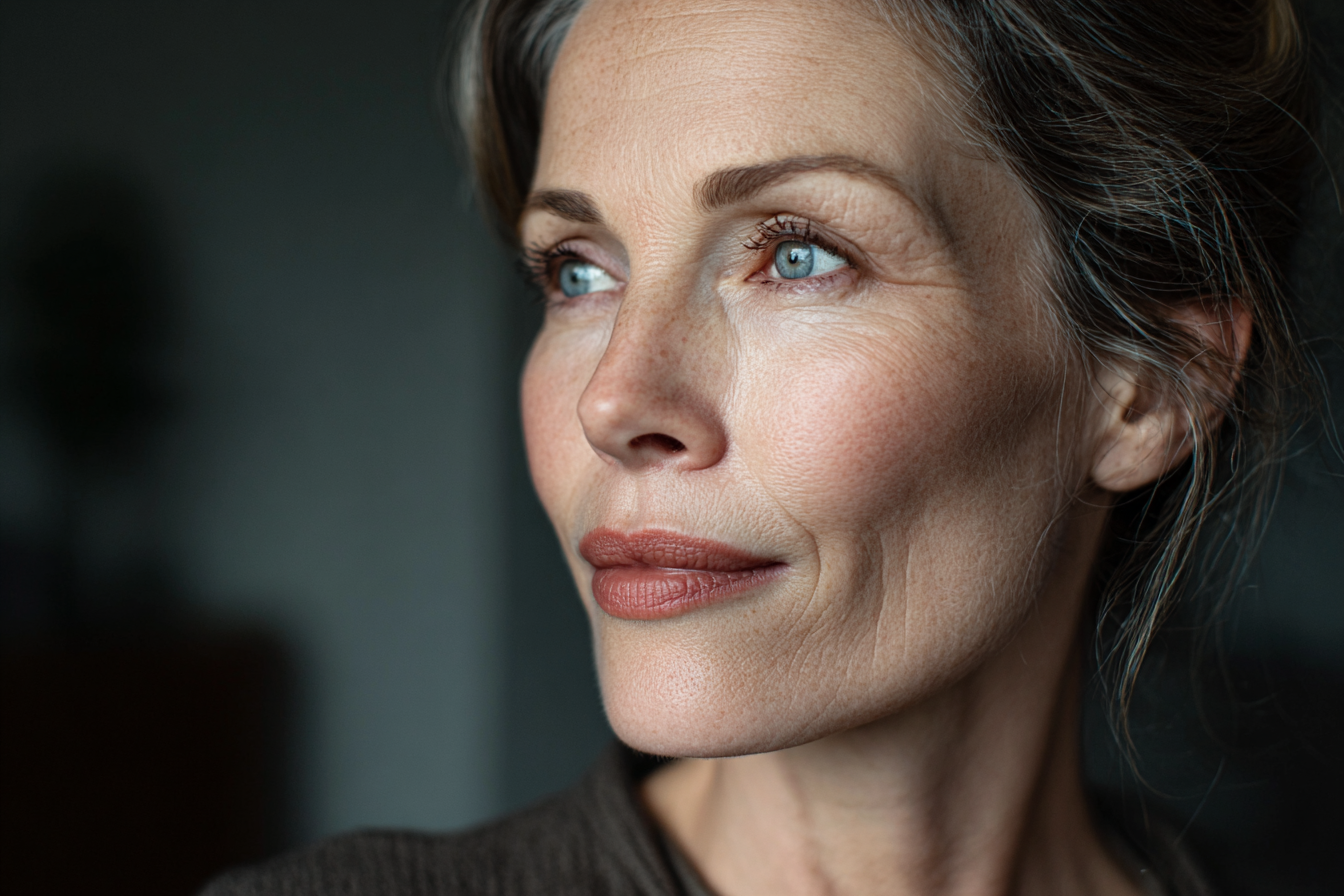A close-up shot of a woman's face | Source: No source