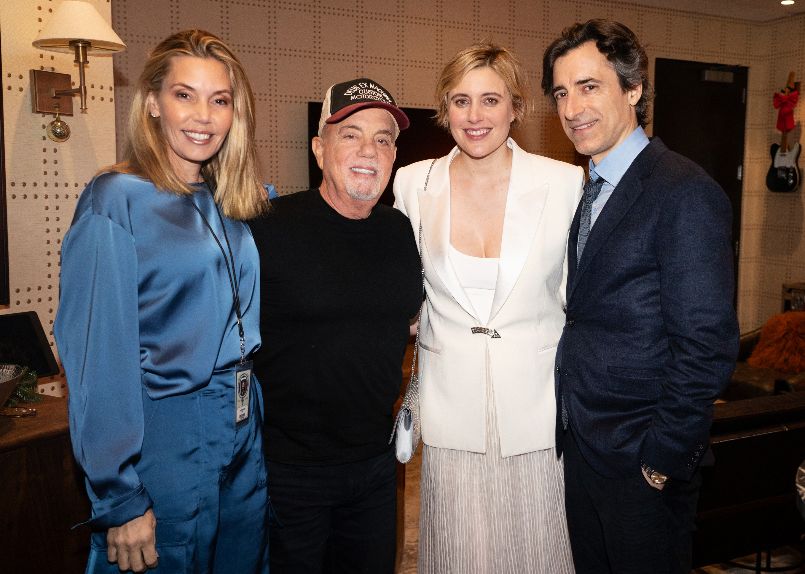 Alexis Roderick, Billy Joel, Greta Gerwig, and Noah Baumbach seen backstage at Madison Square Garden on December 19, 2023, in New York City | Source: Getty Images