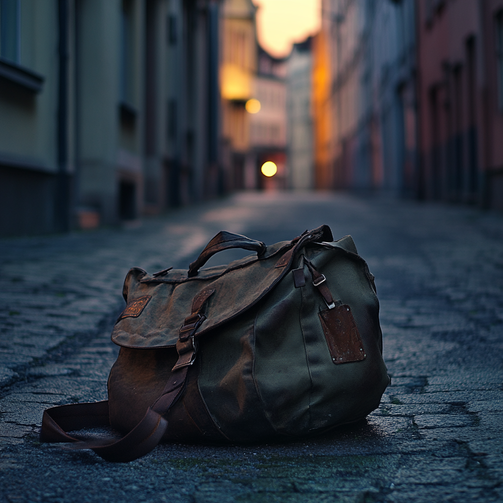 An old bag on a street | Source: no source