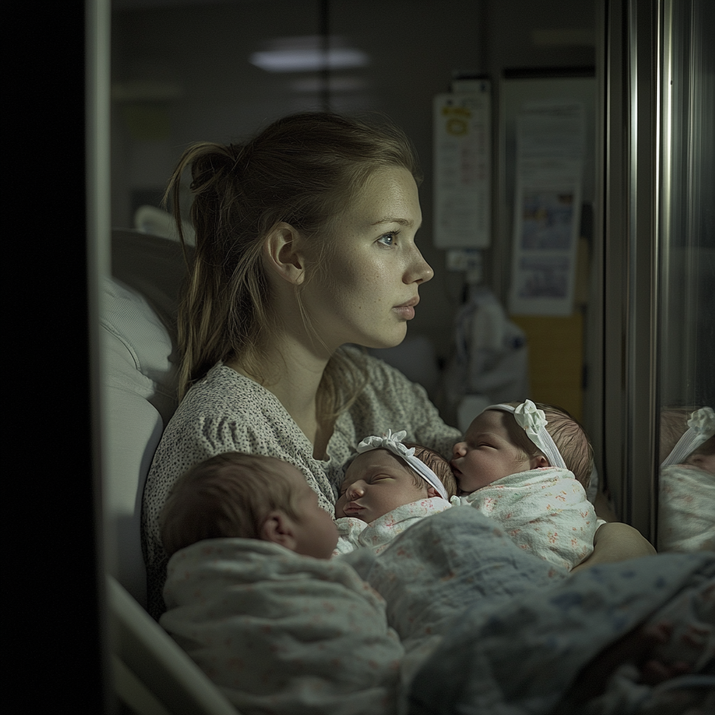 A nervous woman in a maternity ward | Source: No source