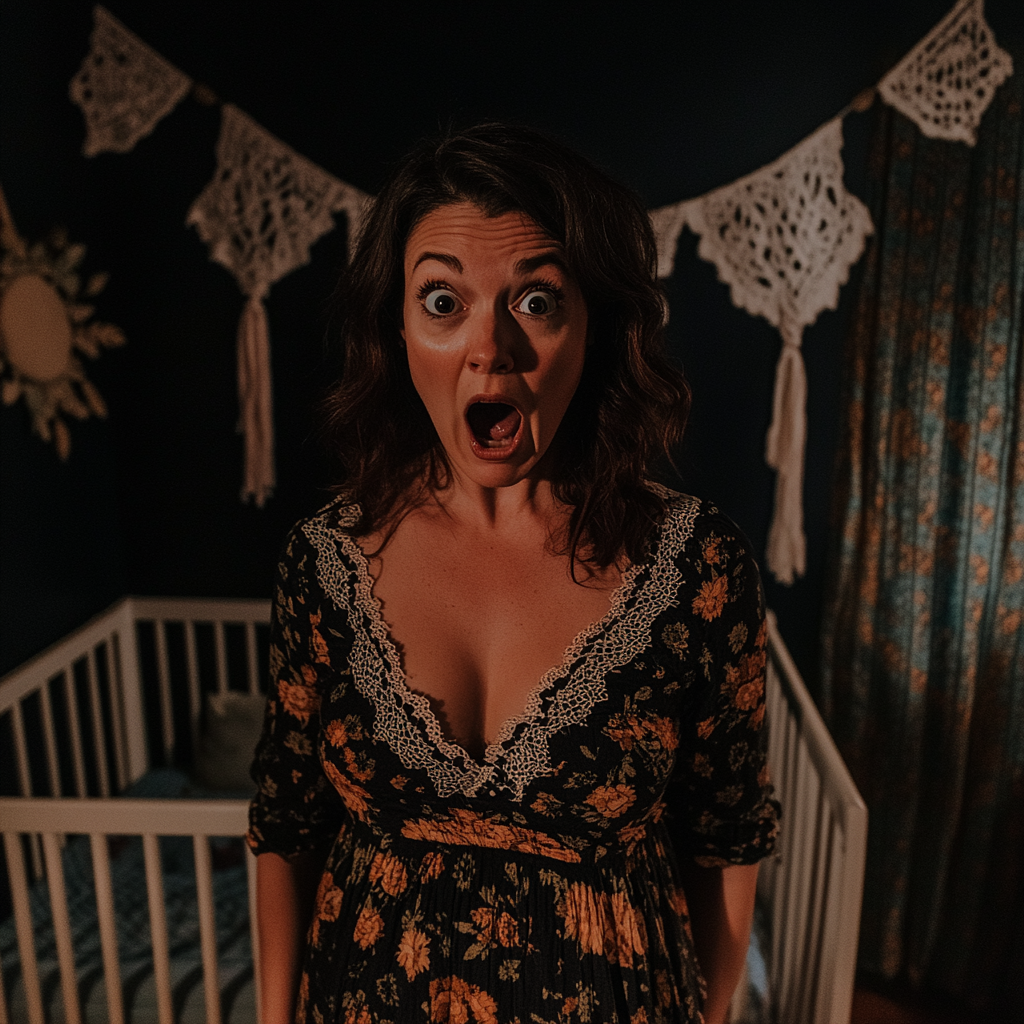 An angry woman standing in a nursery | Source: no source