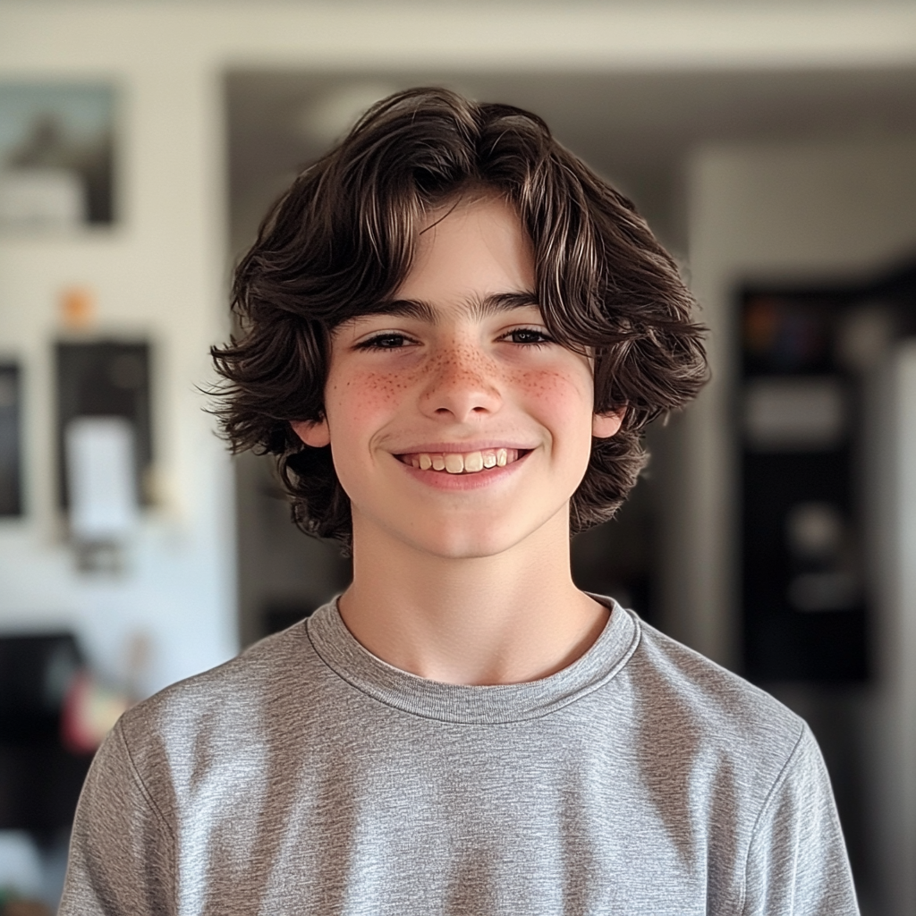 A teenage boy standing in a kitchen | Source: no source