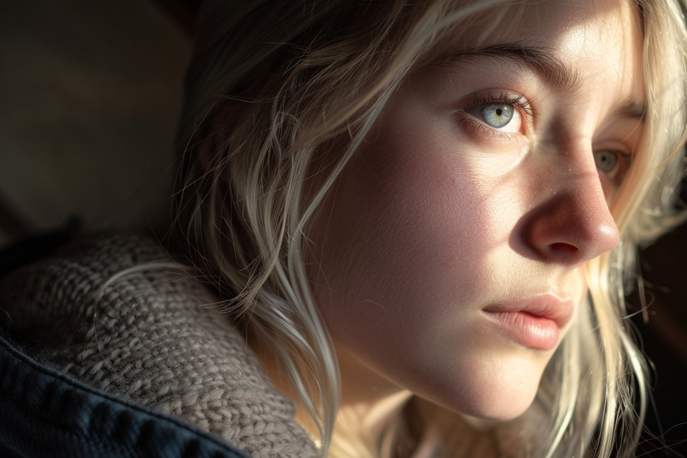 A young woman staring off to one side | Source: No source