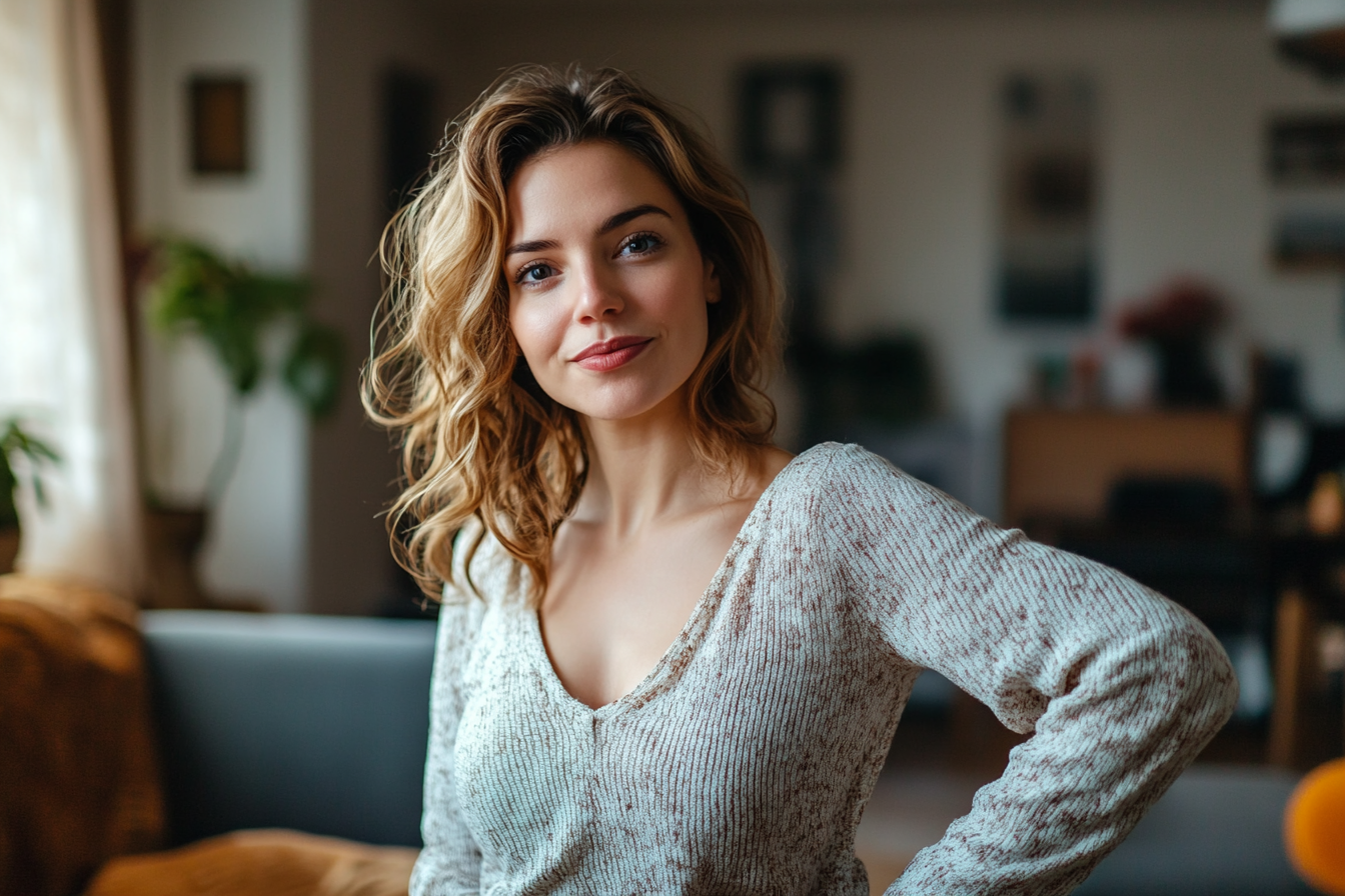 A confident woman in a living room | Source: No source