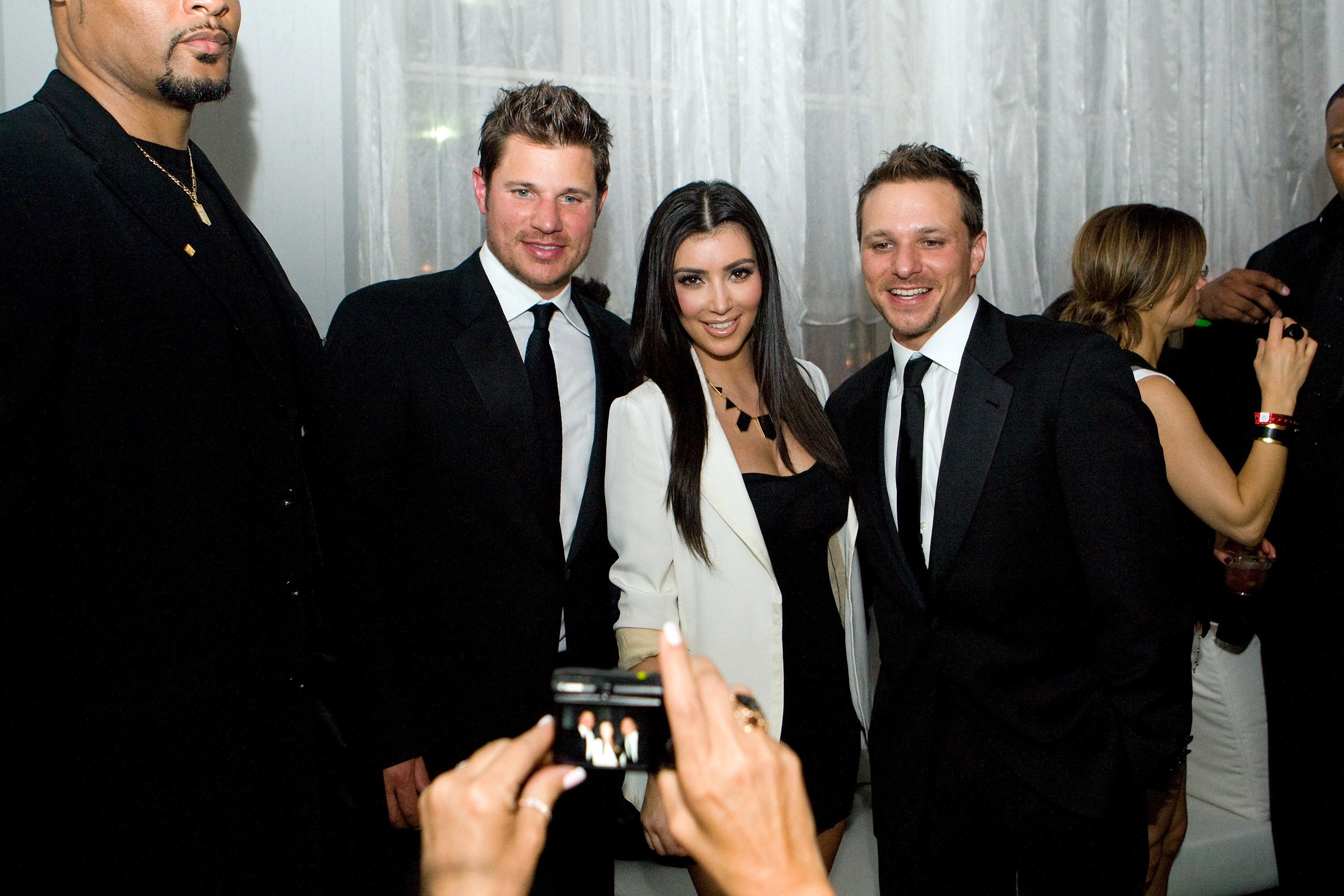 Nick Lachey,Kim Kardashian, and Drew Lachey attend the 2nd Annual Derby Spectacular Celebration at Glassworks on May 1, 2009 in Louisville, Kentucky. | Source: Getty Images