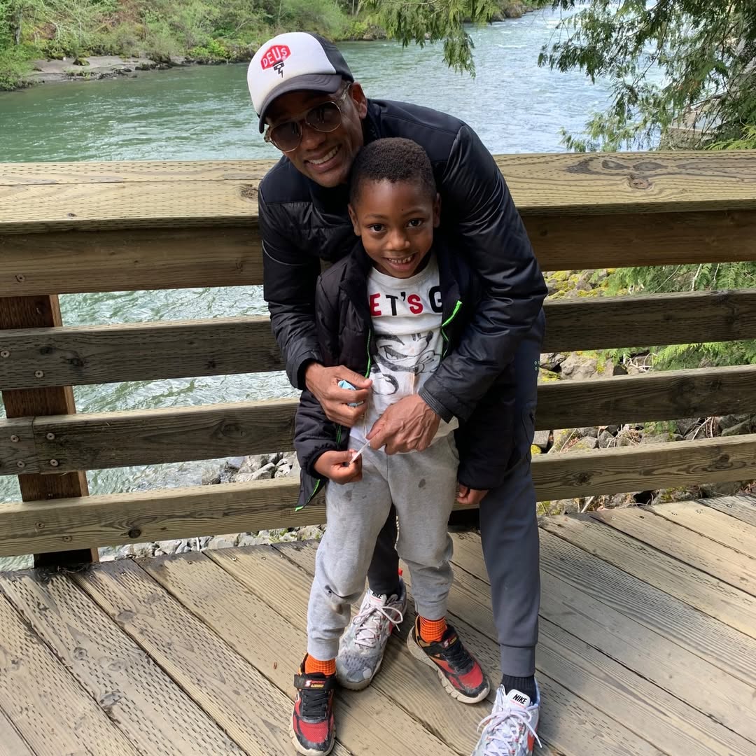 Hill Harper takes a cute father-son photo with Pierce, from a post dated August 13, 2023. | Source: Instagram/hillharper