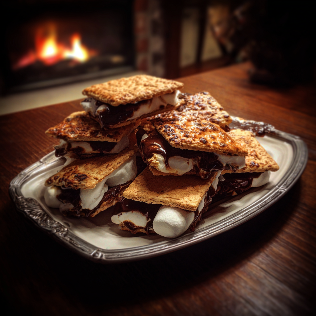 A platter of gooey s'mores | Source: No source