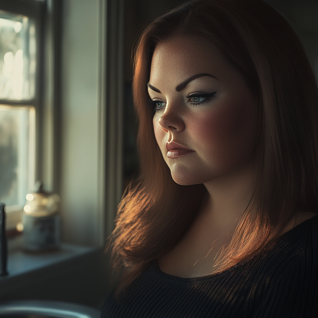 A sad woman lost in deep thought | Source: No source