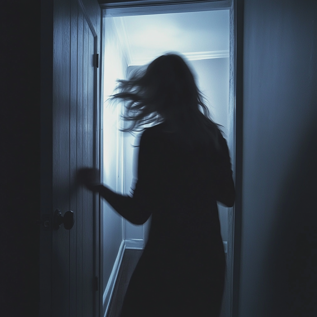 A woman knocking frantically into the closed door | Source: No source