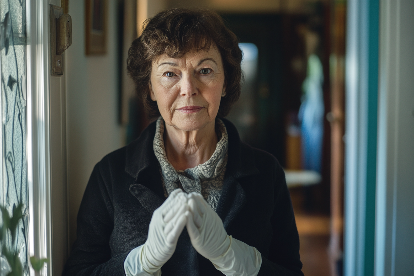 A woman wearing latex gloves | Source: No source