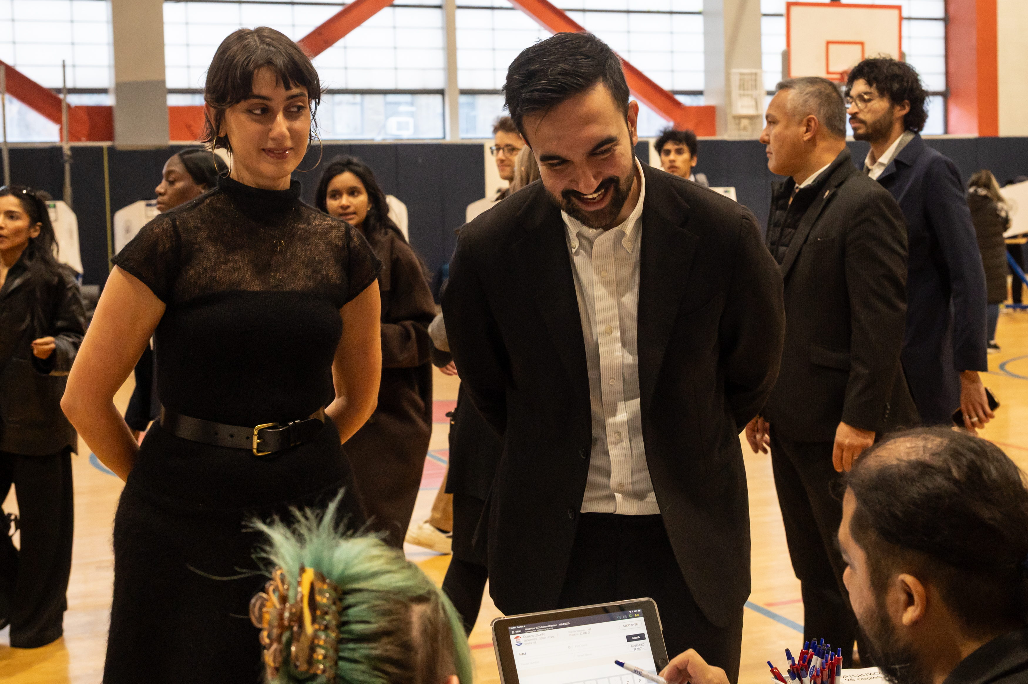 Democratic mayoral candidate Zohran Mamdani and his wife, Rama Duwaji, vote in the local election at Frank Sinatra School of the Arts High School on November 4, 2025 | Source: Getty Images