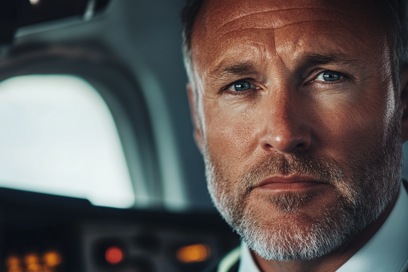 A pilot in an airplane | Source: No source
