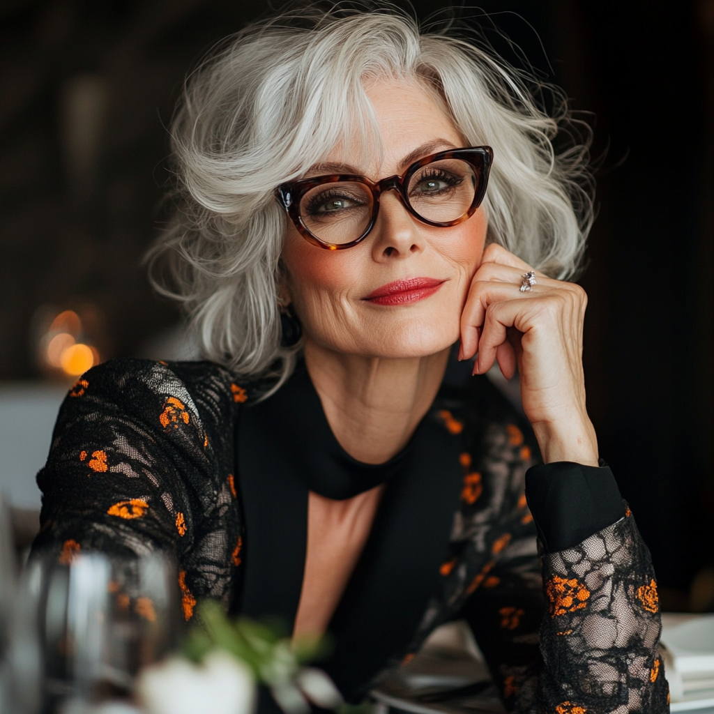 A woman seated at a dinner table | Source: No source