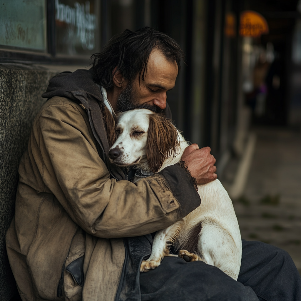A man hugging his dog | Source: No source