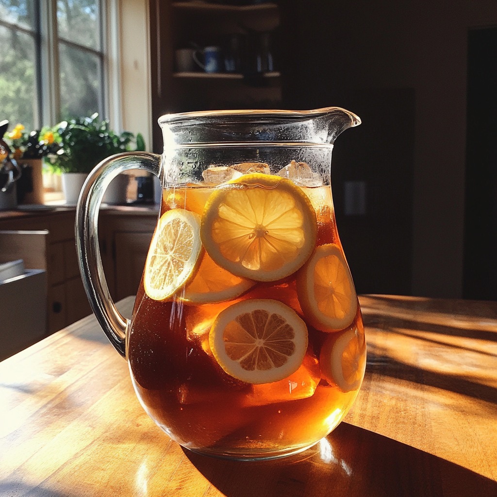 A pitcher of iced tea | Source: no source