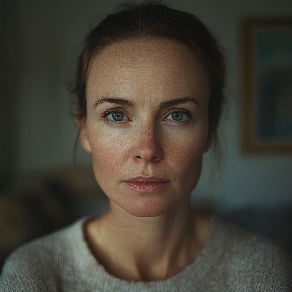 A woman looking straight ahead | Source: no source