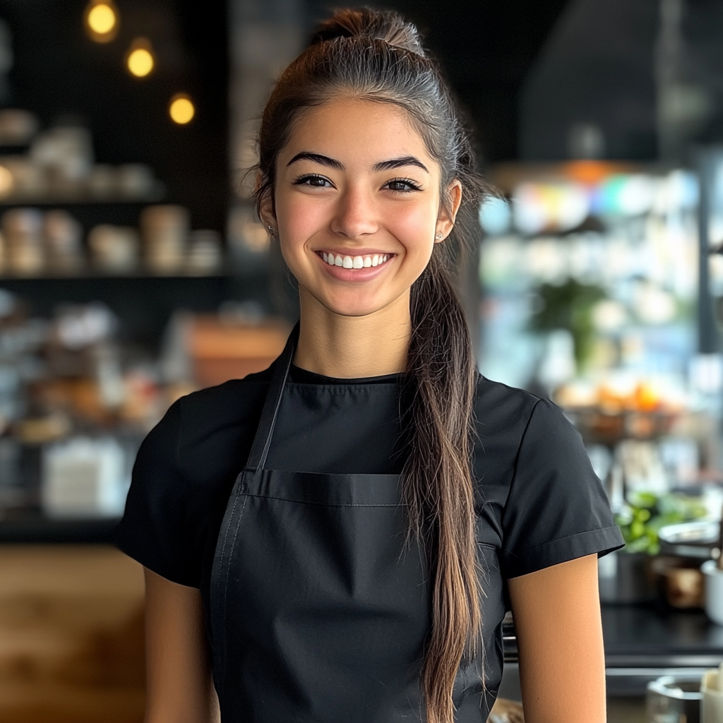 A smiling waitress | Source: No source