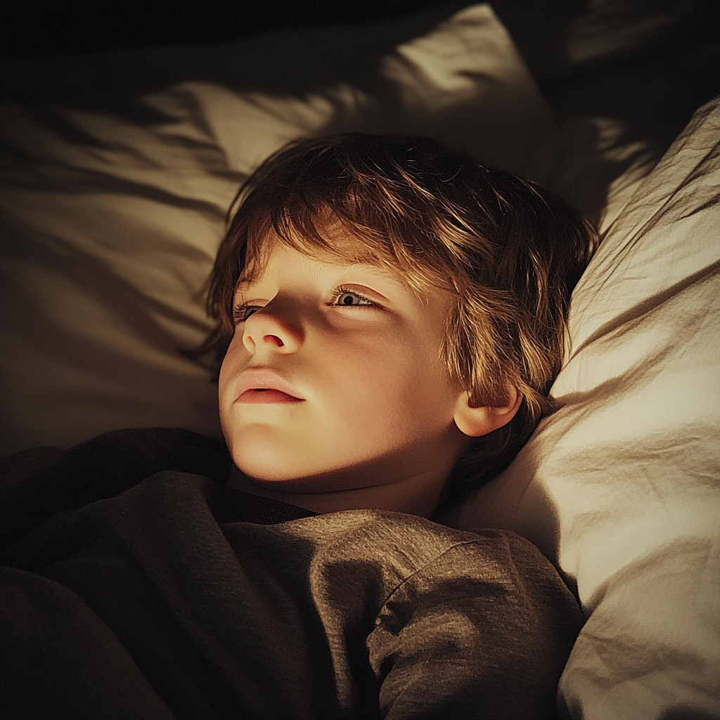 A little boy looking at the ceiling | Source: No source