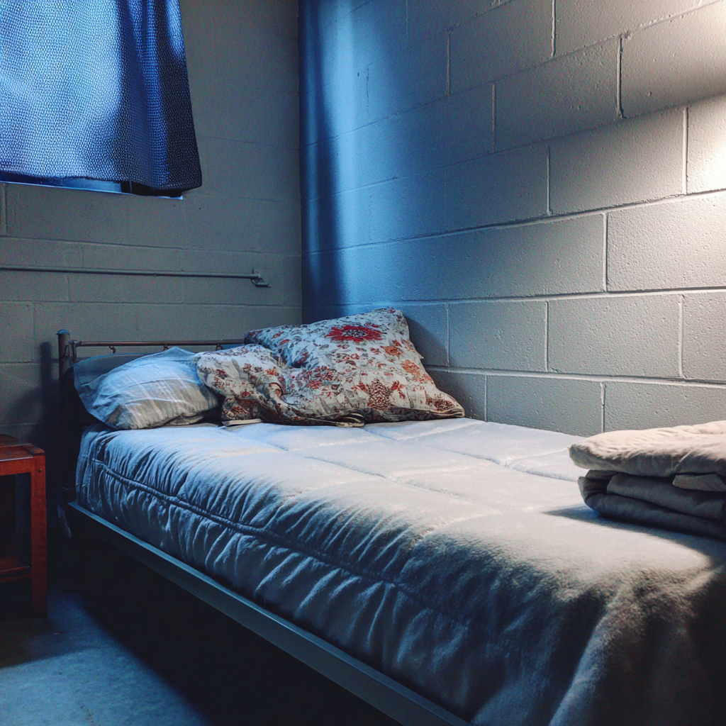 A single bed in a shelter | Source: No source