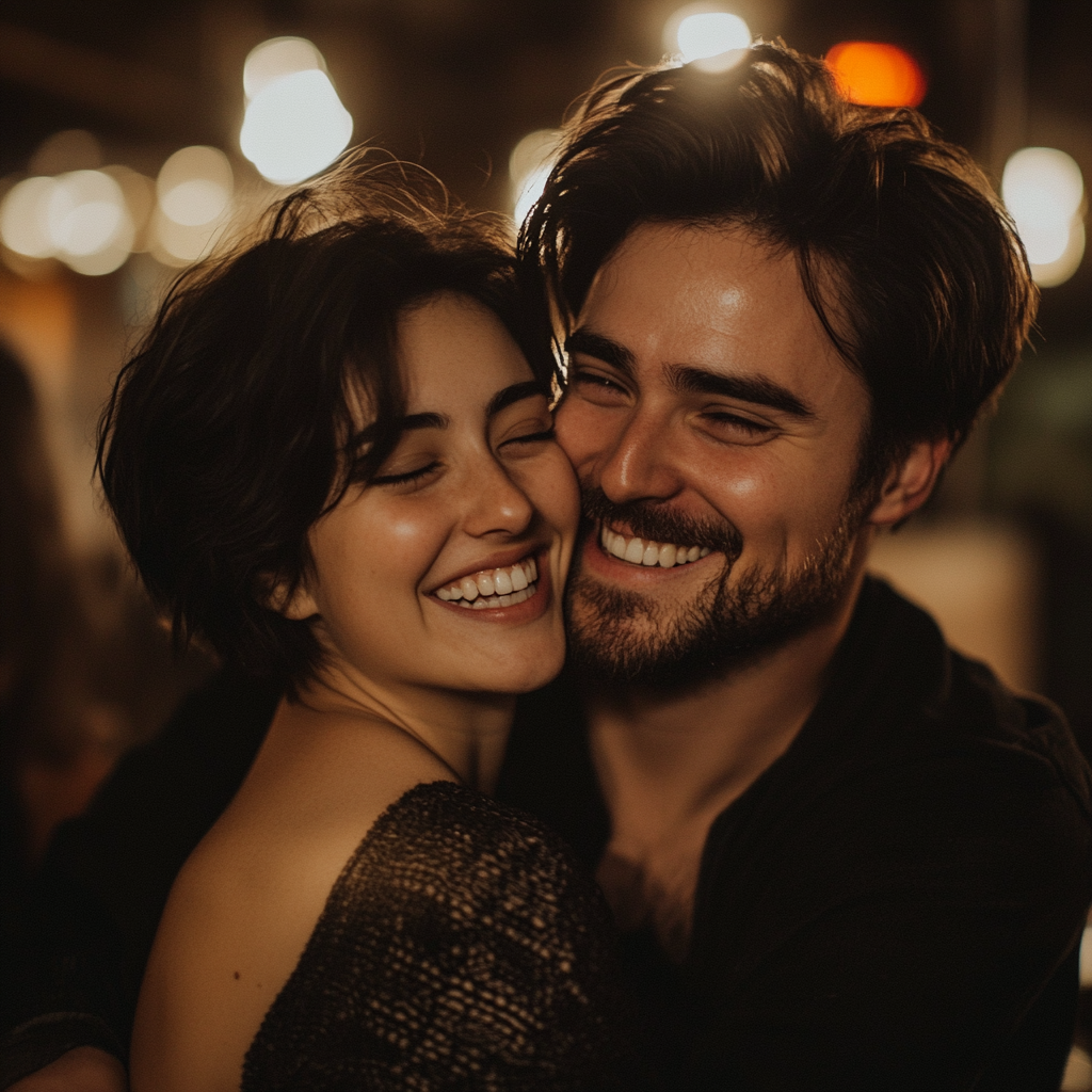 A happy couple at a party | Source: No source