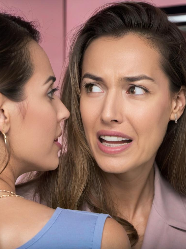 A woman whispers in another's ear | Source: no source
