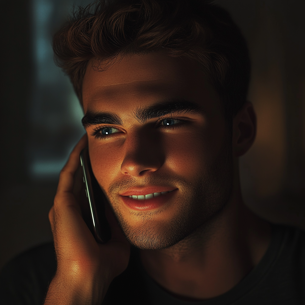 A smiling man talking on the phone | Source: No source